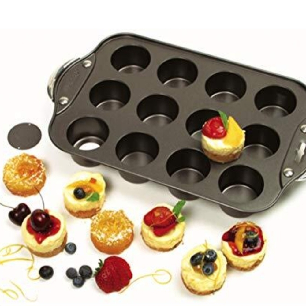 Mini Pans Non-Stick For Cheesecake, Muffins Set Of 2. Square And Round
